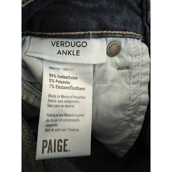 PAIGE Verdugo Ankle Denim Jeans Blue Size 25 - Picture 8 of 8
